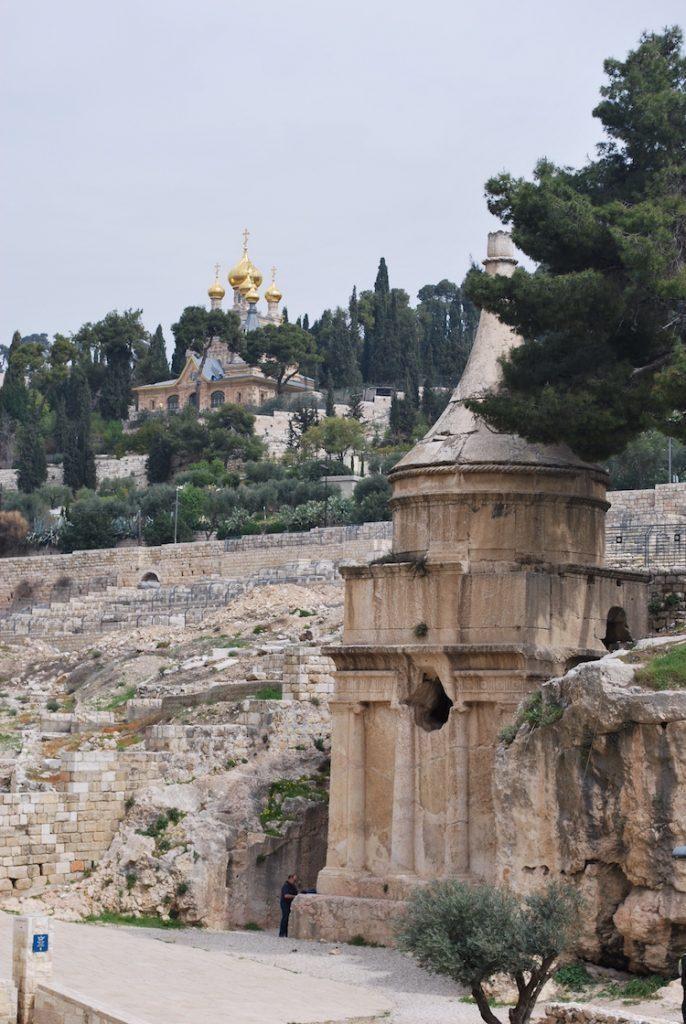A view of the Mount of Olives from Absaloms tomb