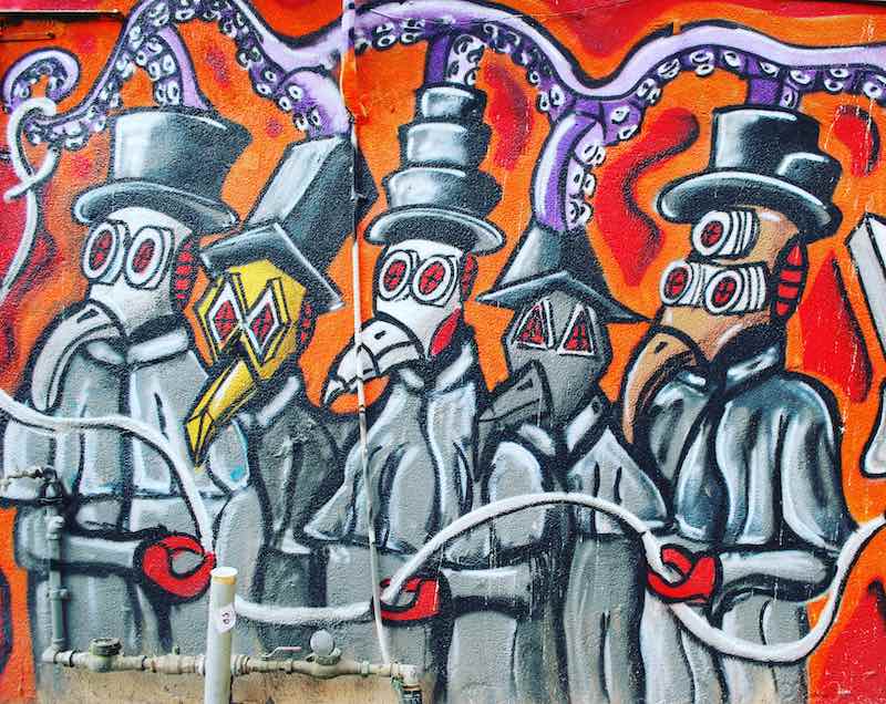 Street Art Carmel Market Plague Doctors