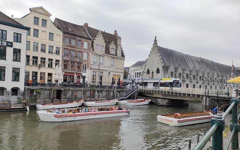 one day in Ghent Belgium canal boats