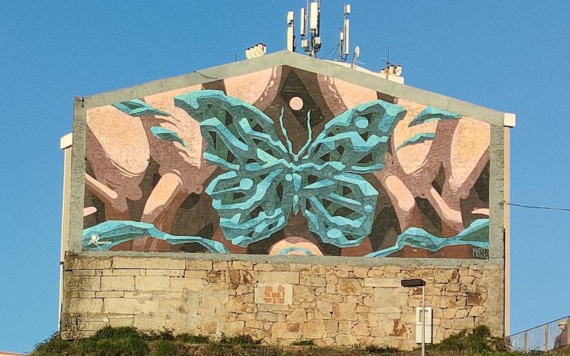 Butterfly street art Vila Real Portugal