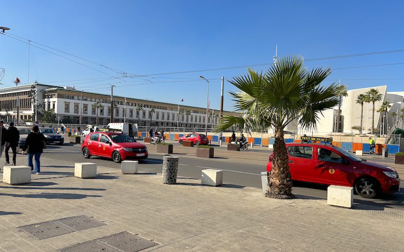 Petit taxi rouge Casablanca Morocco