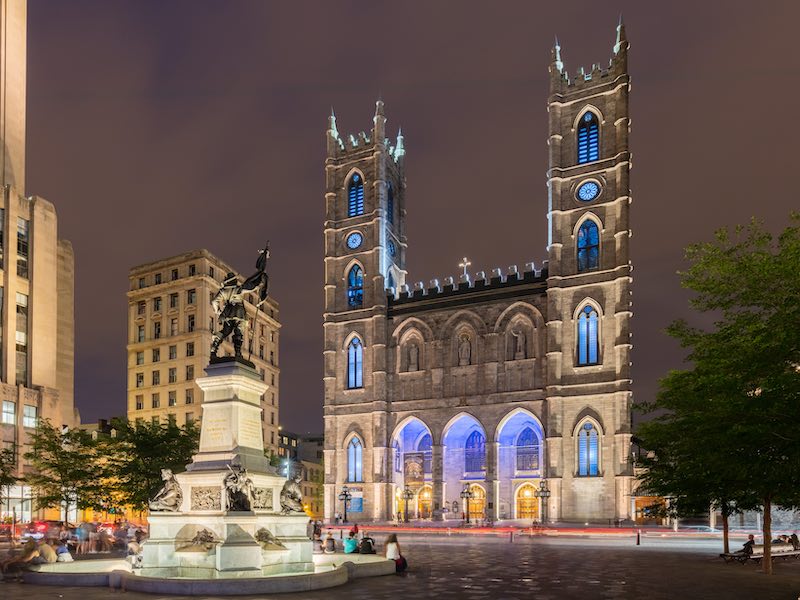Basílica de Notre-Dame, Montreal Canadá by night